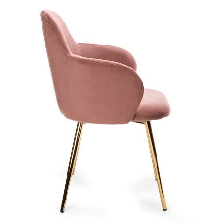 krzeslo madryt rozowe siedziskozlota podstawa komplet (2)