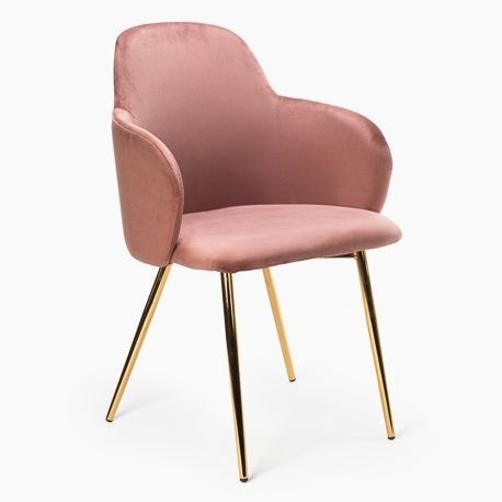 krzeslo madryt rozowe siedziskozlota podstawa komplet
